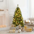 5/6/7 Feet Pre-lit Artificial Hinged Christmas Tree with LED Lights - Gallery View 1 of 30