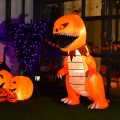 8 Feet Halloween Inflatables Pumpkin Head Dinosaur with LED Lights and 4 Stakes - Gallery View 7 of 11