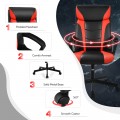 Swivel PU Leather Office Gaming Chair with Padded Armrest - Gallery View 17 of 36