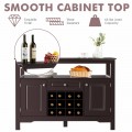 Elegant Classical Multifunctional Wooden Wine Cabinet Table - Gallery View 5 of 36