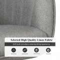 Fabric Swivel Accent Chair with Beech Wood Legs - Gallery View 5 of 12