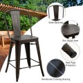 Set of 4 Industrial Metal Counter Stool Dining Chairs with Removable Backrest - Gallery View 13 of 23