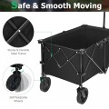 Outdoor Folding Wagon Cart with Adjustable Handle and Universal Wheels - Gallery View 12 of 45
