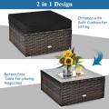 6 Pieces Patio Rattan Furniture Set with Sectional Cushion - Gallery View 43 of 62