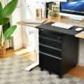 3-Drawer Mobile Convenient Filing Cabinet Stee with Lock - Gallery View 7 of 24