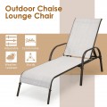 Adjustable Patio Chaise Folding Lounge Chair with Backrest - Gallery View 28 of 36