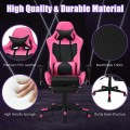 PU Leather Gaming Chair with USB Massage Lumbar Pillow and Footrest - Gallery View 23 of 44
