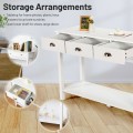 Modern Tall Entryway Table with 3 Drawers and 2 Tier Storage Shelves for Hallway and Living Room