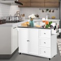 Kitchen Island 2-Door Storage Cabinet with Drawers and Stainless Steel Top - Gallery View 6 of 36