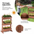 3-Tier Raised Garden Bed with Detachable Ladder and Adjustable Shelf - Gallery View 9 of 11