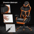Massage Gaming Chair with Footrest Lumbar Support and Headrest - Gallery View 24 of 24