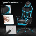 Massage Gaming Chair with Footrest Lumbar Support and Headrest - Gallery View 12 of 24