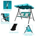 3 Person Patio Swing with Polyester Angle Adjustable Canopy and Steel Frame - Gallery View 28 of 35