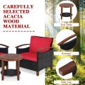3 Pieces Solid Wood Frame Patio Rattan Furniture Set - Gallery View 29 of 48