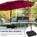 15 Feet Extra Large Patio Double Sided Umbrella with Crank and Base - Gallery View 38 of 48