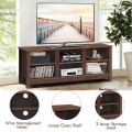 Universal Wooden TV Stand for TVs up to 60 Inch with 6 Open Shelves - Gallery View 12 of 24