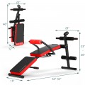 Multi-Functional Foldable Weight Bench Adjustable Sit-up Board with Monitor - Gallery View 11 of 16