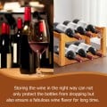 2-Tier Bar Kitchen 6-Bottle Wine Display Holder with Wooden Tabletop