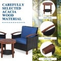 3 Pieces Solid Wood Frame Patio Rattan Furniture Set - Gallery View 23 of 48
