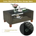 Outdoor 4 Pieces Patio Rattan Furniture Set - Gallery View 11 of 12