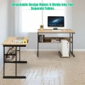 L-Shaped Computer Desk with Tiltable Tabletop - Gallery View 35 of 48