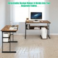 L-Shaped Computer Desk with Tiltable Tabletop - Gallery View 23 of 48