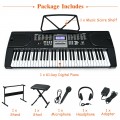 61-Key Electronic Keyboard Piano Starter Set with Stand Bench and Headphones