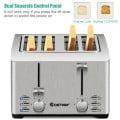 Extra-Wide Slot Stainless Steel 4 Slice Toaster - Gallery View 11 of 12