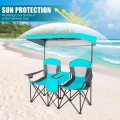 Portable Folding Camping Canopy Chairs with Cup Holder - Gallery View 21 of 35