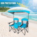 Portable Folding Camping Canopy Chairs with Cup Holder - Gallery View 9 of 35