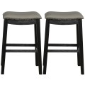 29 Inch Set of 2 Saddle Nailhead Kitchen Counter Chair