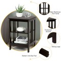 3-Tier Nightstand Sofa Side Table with Baffles and Round Corners - Gallery View 19 of 39