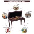 Solid Wood PU Leather Piano Bench with Storage