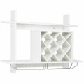 Household Wall Mount Wine Rack Organizer with Glass Holder Storage Shelf - Gallery View 6 of 9