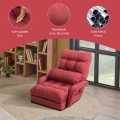 Folding Lazy Floor Chair Sofa with Armrests and Pillow - Gallery View 17 of 40
