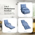 Folding Lazy Floor Chair Sofa with Armrests and Pillow - Gallery View 9 of 40