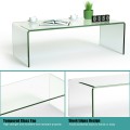 42 x 19.7 Inch Clear Tempered Glass Coffee Table with Rounded Edges - Gallery View 5 of 10