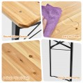 3 Pieces Folding Wooden Picnic Table Bench Set - Gallery View 11 of 11