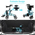 2-in-1 Adjustable Folding Handle Rollator Walker with Storage Space - Gallery View 33 of 35