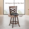 24 Inch Counter Height Upholstered Swivel Bar Stool with Cushion Seat - Gallery View 12 of 23