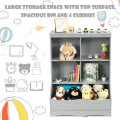 3-Tier Children's Multi-Functional Bookcase Toy Storage Bin Floor Cabinet