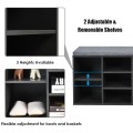 10-Cube Organizer Shoe Storage Bench with Cushion for Entryway - Gallery View 18 of 49