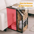 Industrial C-Shape Snack End Table with Storage Space - Gallery View 10 of 12