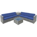 8 Piece Wicker Sofa Rattan Dining Set Patio Furniture with Storage Table - Gallery View 56 of 65