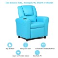 Children PU Leather Recliner Chair with Front Footrest