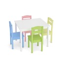 5 Pieces Kids Pine Wood Table Chair Set - Gallery View 28 of 33