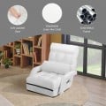 Folding Lazy Floor Chair Sofa with Armrests and Pillow - Gallery View 38 of 40