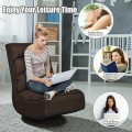5-Position Folding Floor Gaming Chair with Tufted Back Support