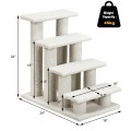 4-Step Pet Stairs Carpeted Ladder Ramp Scratching Post Cat Tree Climber - Gallery View 4 of 11