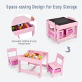 Kids Table Chairs Set With Storage Boxes Blackboard Whiteboard Drawing - Gallery View 34 of 35